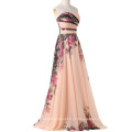 Grace Karin Strapless Flower Pattern Chiffon A line Long Prom Dresses CL7503